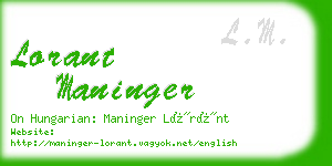 lorant maninger business card